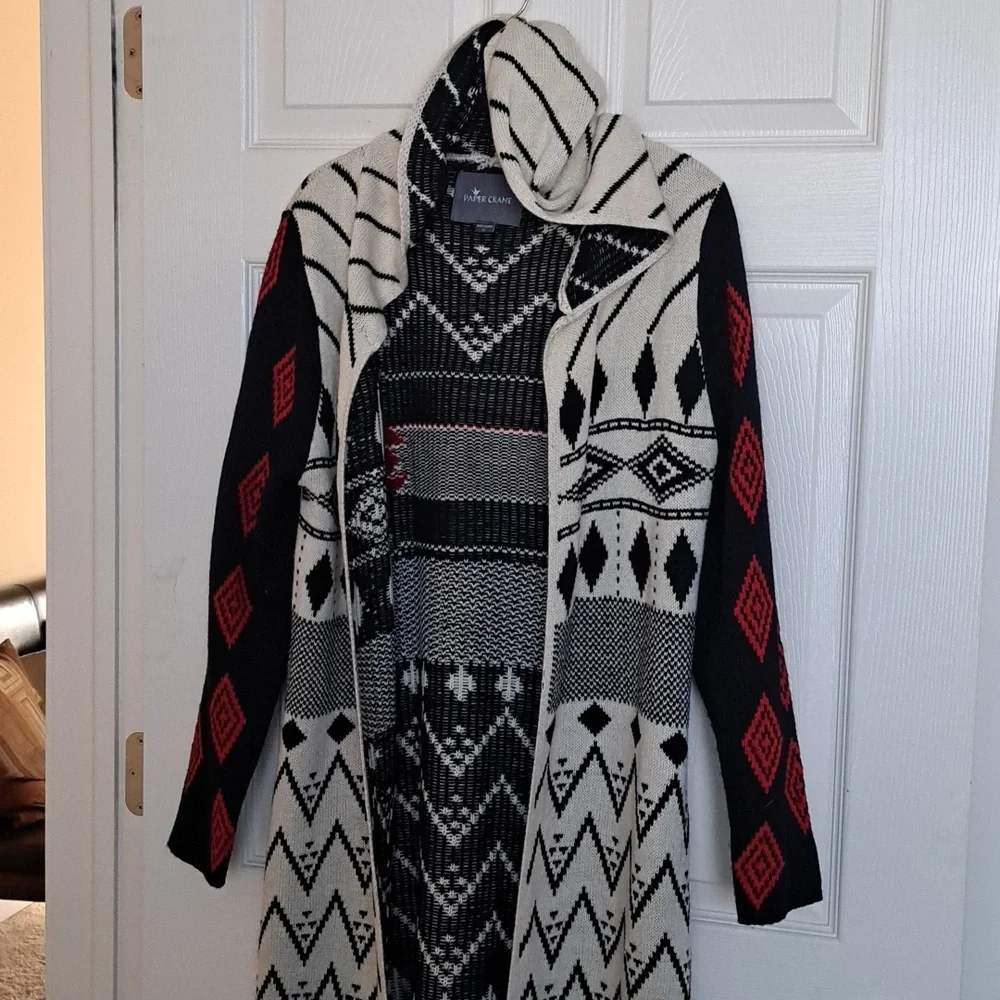 Abstract Hooded Cardigan - Picture 2 of 5
